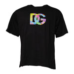 Dolce & Gabbana Black Logo Print Cotton Crew Neck T-shirt TSH87668-48