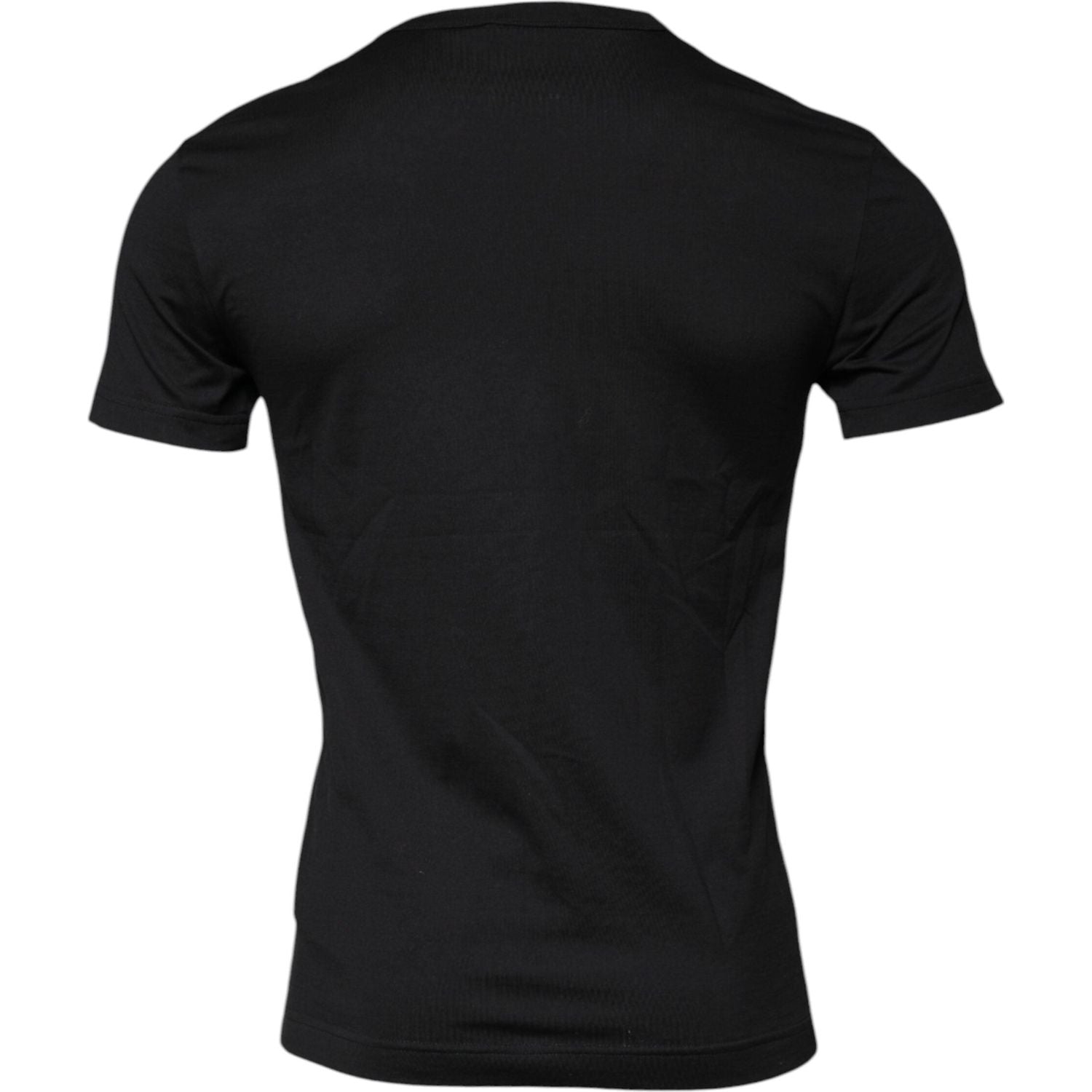 Dolce & Gabbana Black Cotton Crew Neck Short Sleeves T-shirt