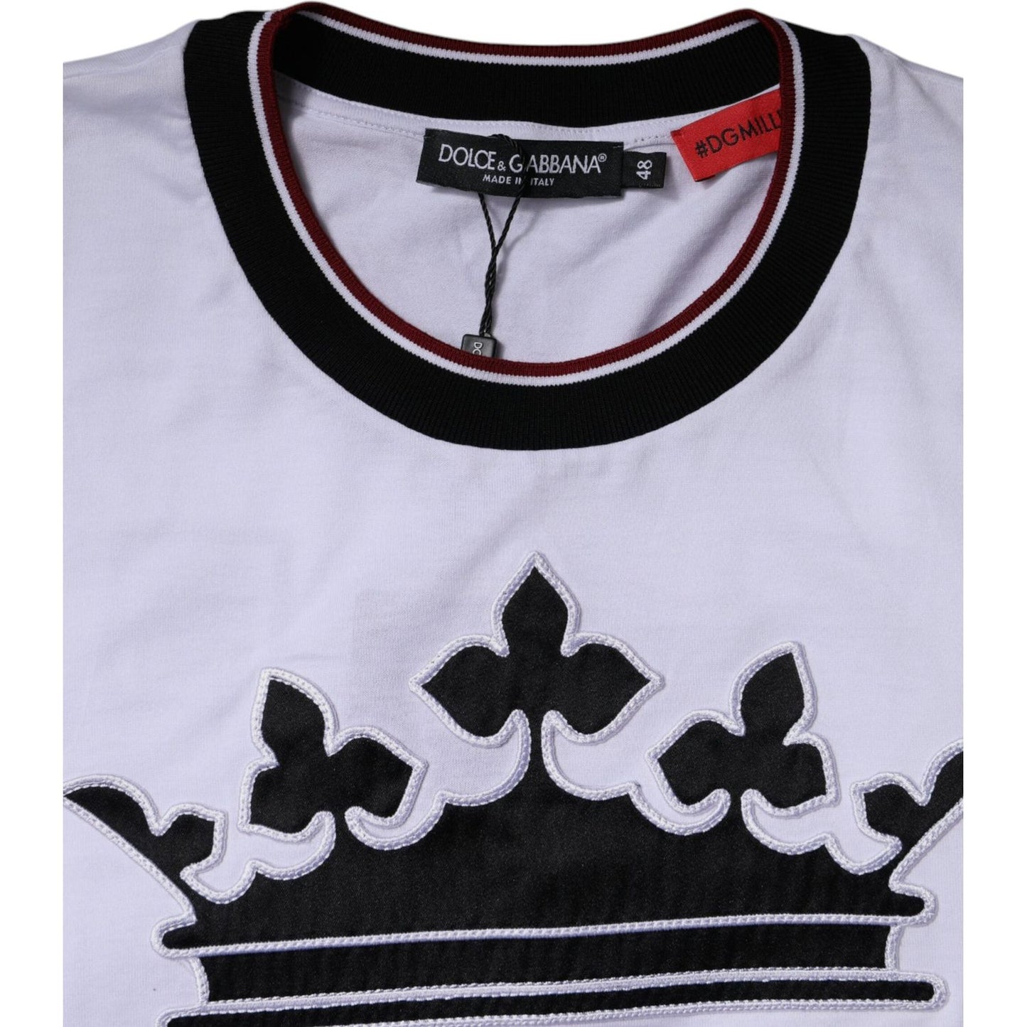 Dolce & Gabbana White Jersey Crew Neck Short Sleeves T-shirt TSH87773-48