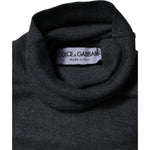 Dolce & Gabbana Gray Wool Logo Turtleneck Pullover Sweater TSH87779-48