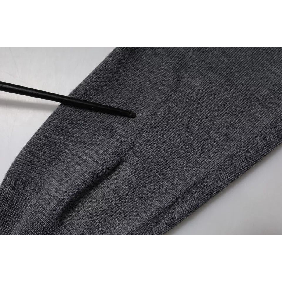 Dolce & Gabbana Gray Wool Logo Turtleneck Pullover Sweater TSH87779-48
