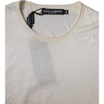 Dolce & Gabbana Off White Silk Crew Neck Short Sleeve T-shirt TSH87810-48