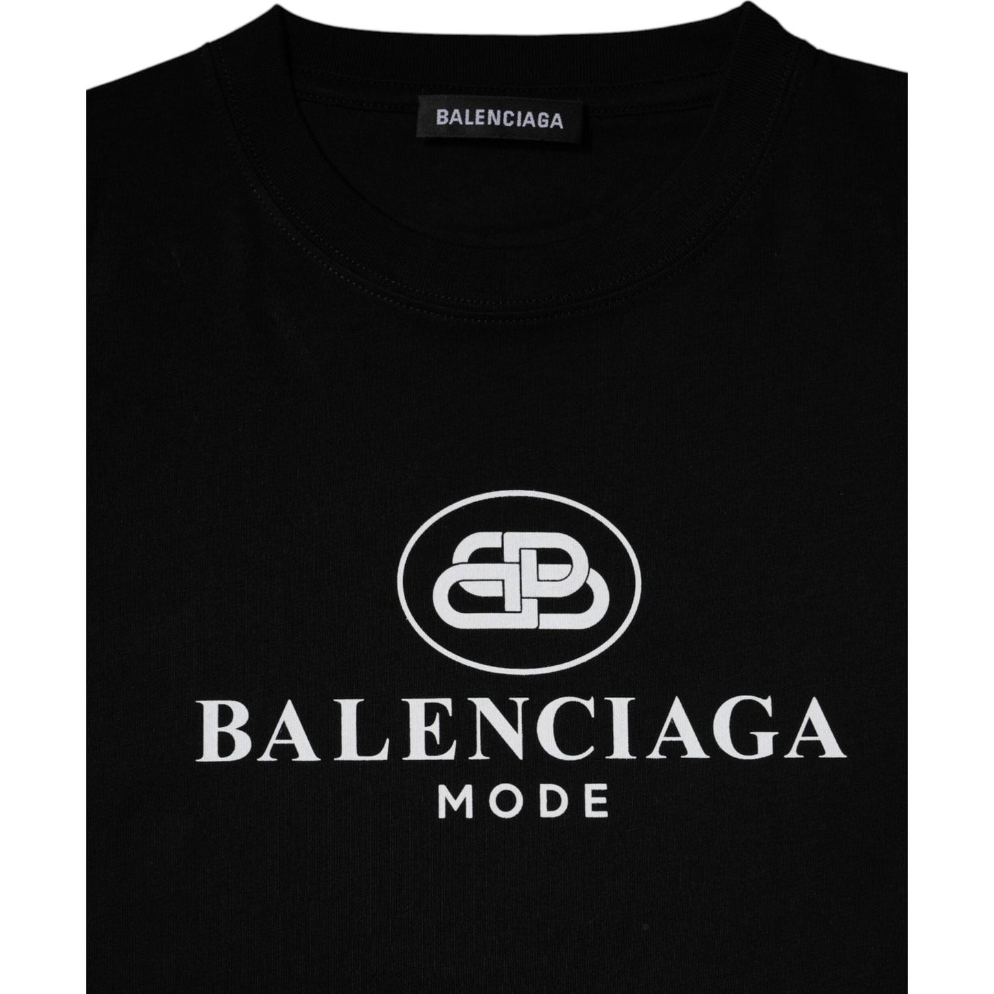 Balenciaga Black Cotton Logo Print Crew Neck Short Sleeves T-shirt TSH878473-xs