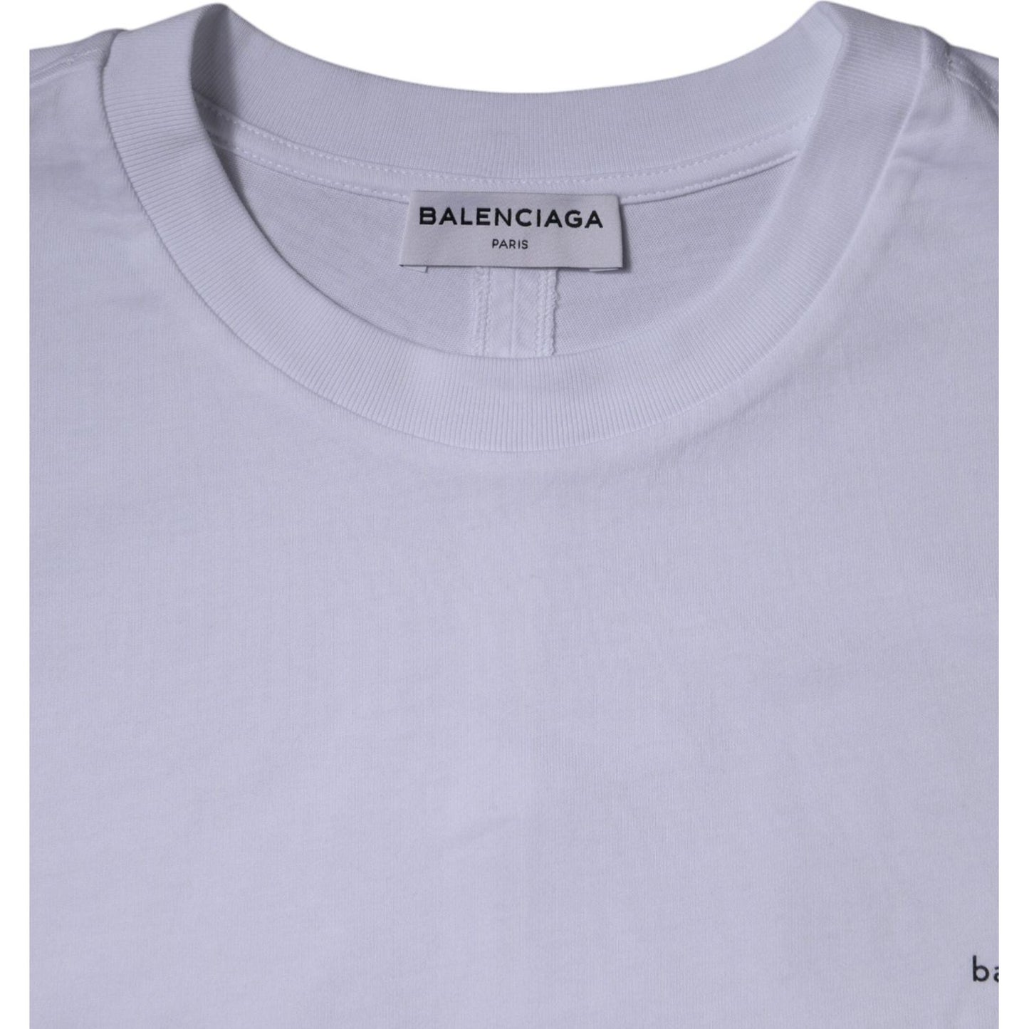 Balenciaga White Logo Cotton Jersey Crew Neck Short Sleeves T-shirt TSH878479-xs