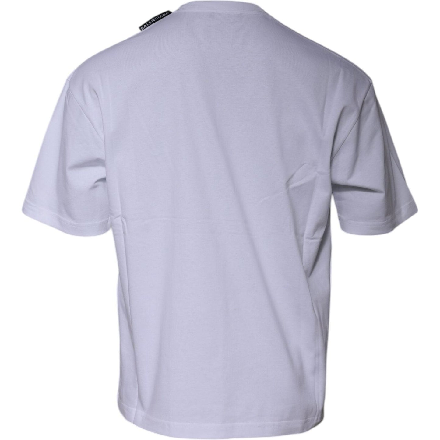 Balenciaga White Logo Cotton Jersey Crew Neck Short Sleeves T-shirt TSH878480-M