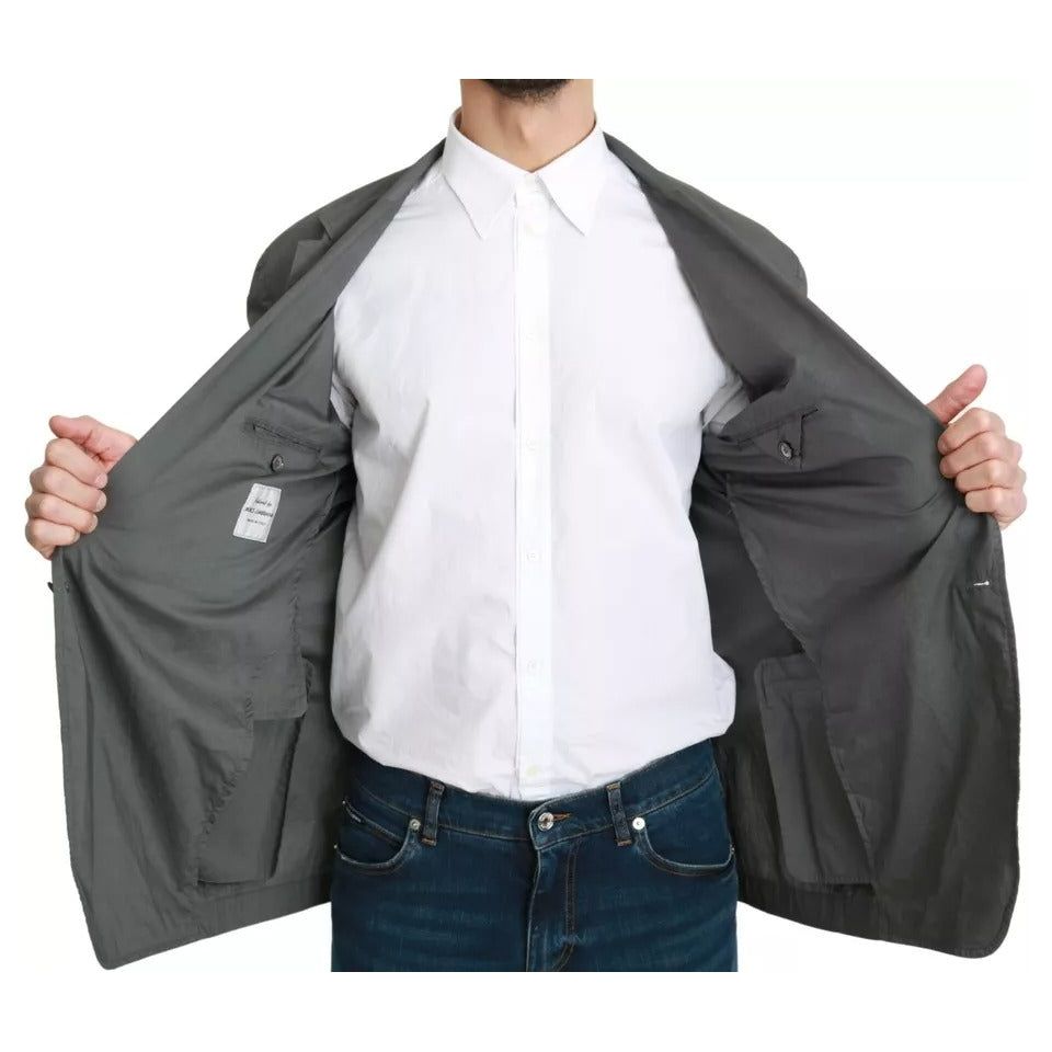 Dolce & Gabbana Gray Cotton Single Breasted Formal Blazer KOS1752-56