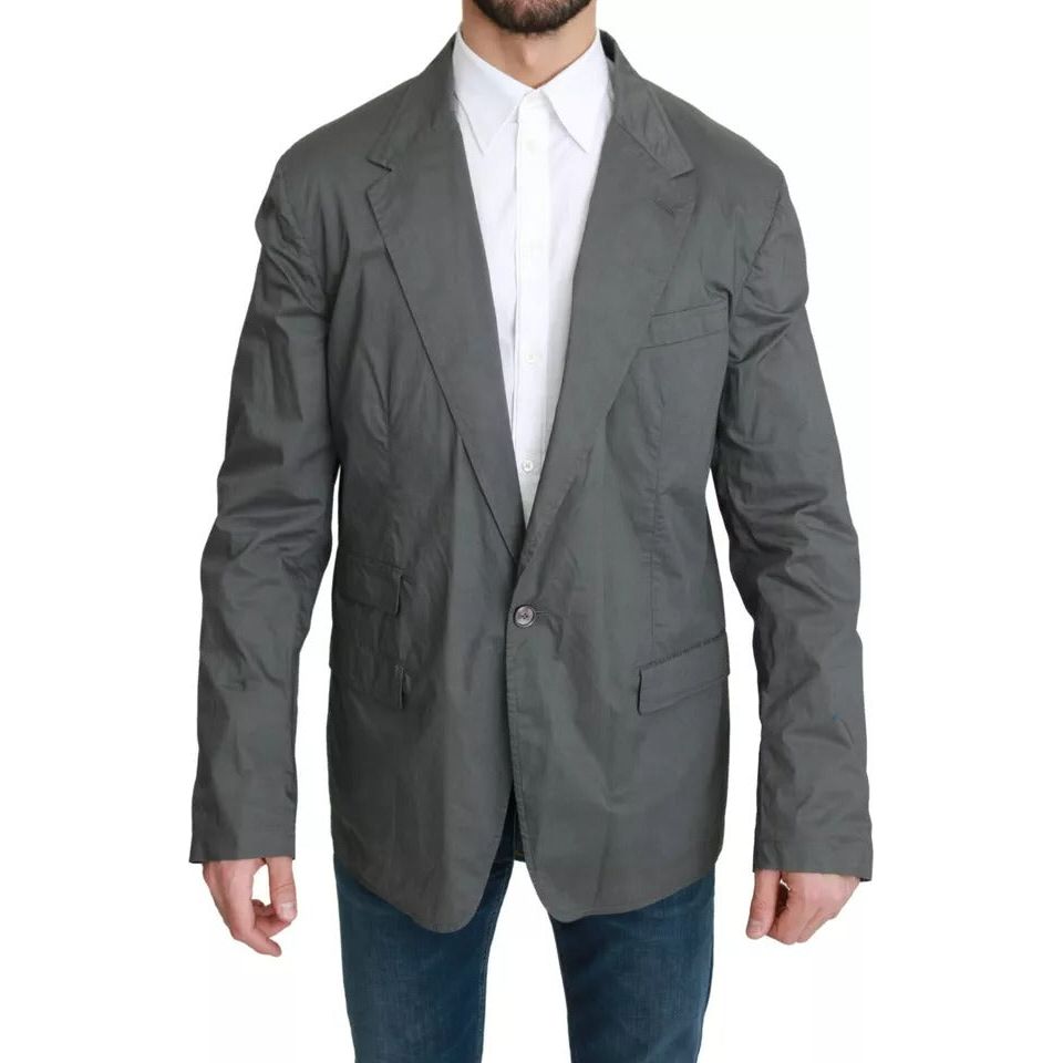 Dolce & Gabbana Gray Cotton Single Breasted Formal Blazer KOS1752-56