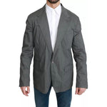 Dolce & Gabbana Gray Cotton Single Breasted Formal Blazer KOS1752-56