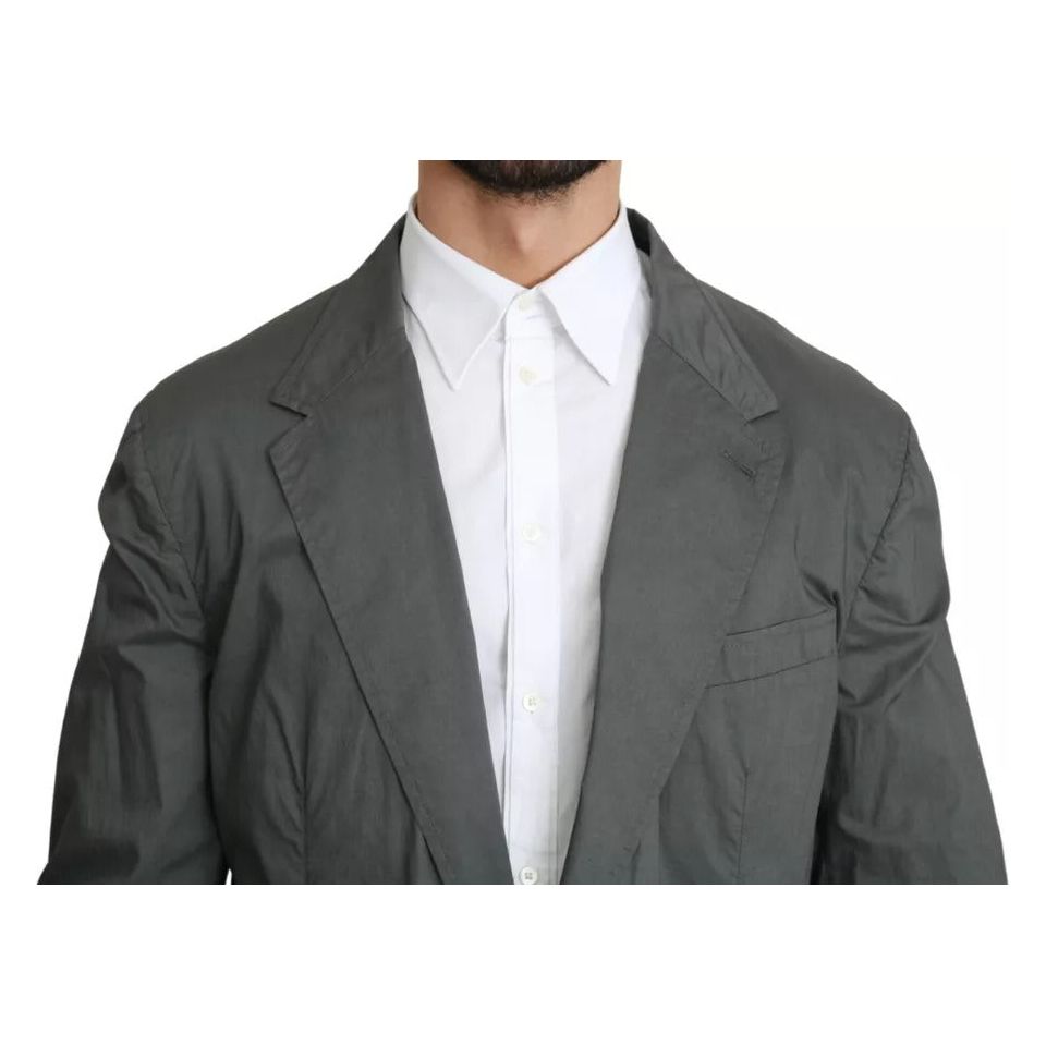 Dolce & Gabbana Gray Cotton Single Breasted Formal Blazer KOS1752-56