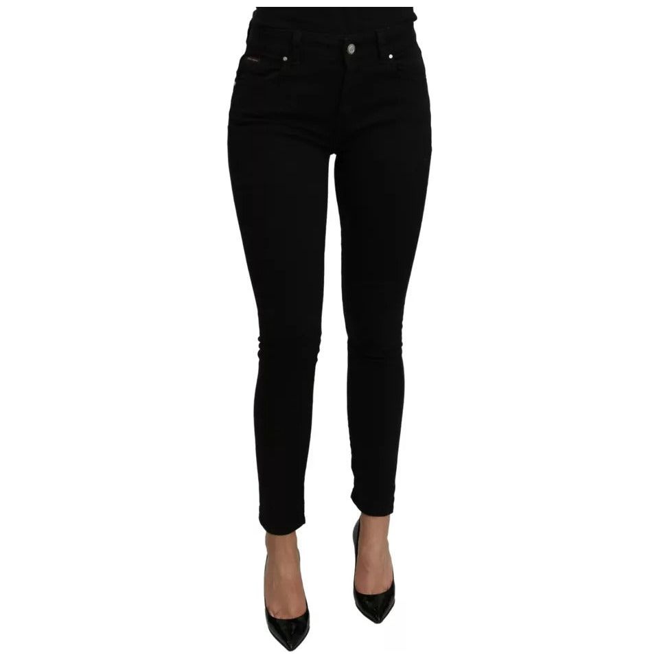 Dolce & Gabbana Black Mid Waist Slim Denim Cotton Stretch Jeans PAN71110-36