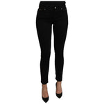 Dolce & Gabbana Black Mid Waist Slim Denim Cotton Stretch Jeans PAN71110-36