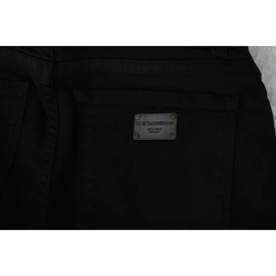 Dolce & Gabbana Black Mid Waist Slim Denim Cotton Stretch Jeans PAN71110-36