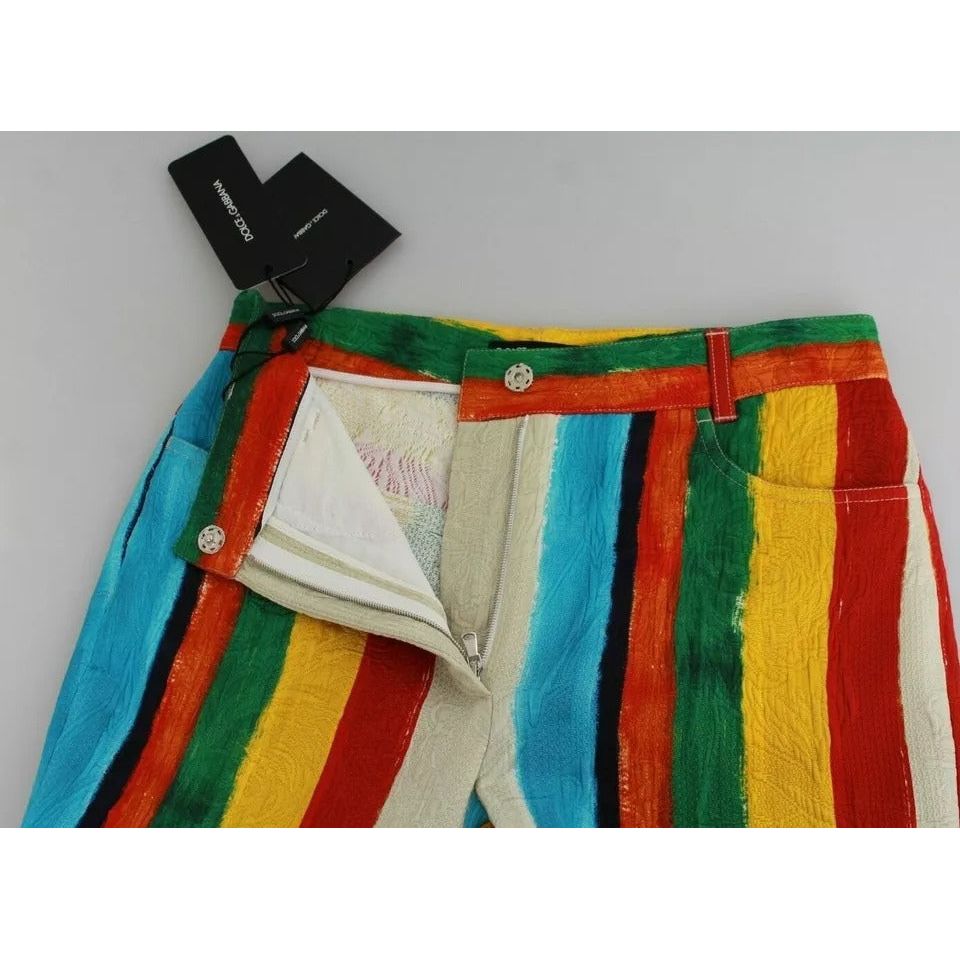 Dolce & Gabbana Multicolor Flared Riga Pittorica Pants PAN71053-40