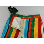 Dolce & Gabbana Multicolor Flared Riga Pittorica Pants PAN71053-40