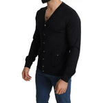 Dolce & Gabbana Black Wool Button Down Men Cardigan Sweater TSH5442-44
