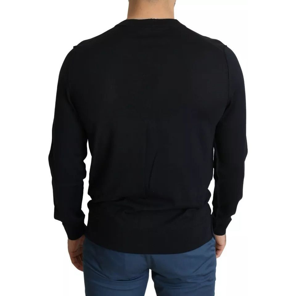 Dolce & Gabbana Black Wool Button Down Men Cardigan Sweater TSH5442-44