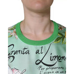 Dolce & Gabbana Green Silk Granita Al Limone Long Sleeves Sweater TSH86573-36