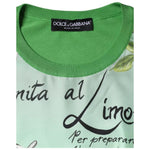Dolce & Gabbana Green Silk Granita Al Limone Long Sleeves Sweater TSH86573-36