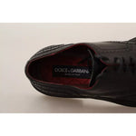 Dolce & Gabbana Black Perforated Leather Lace Up Derby Shoes MV4164-40