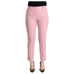 Dolce & Gabbana Pink Wool Mid Waist Tapered Pants