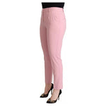 Dolce & Gabbana Pink Wool Mid Waist Tapered Pants