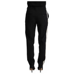 Dolce & Gabbana Black White Stripes Wool Tapered Pants PAN72803-38
