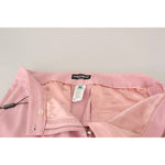 Dolce & Gabbana Pink Wool Mid Waist Tapered Pants