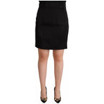 Dolce & Gabbana Black Silk High Waist Mini Pencil Cut Skirt SKI1605-44