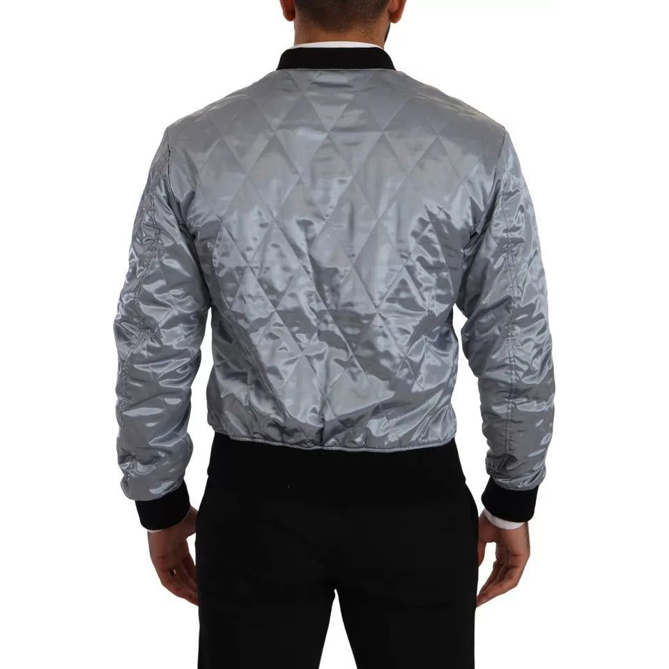 Dolce & Gabbana Light Blue Bomber Coat Men Jacket JKT3304-50