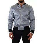 Dolce & Gabbana Light Blue Bomber Coat Men Jacket JKT3304-50