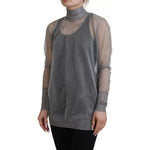 Dolce & Gabbana Gray See Through Turtleneck Pullover Sweater TSH83321-38