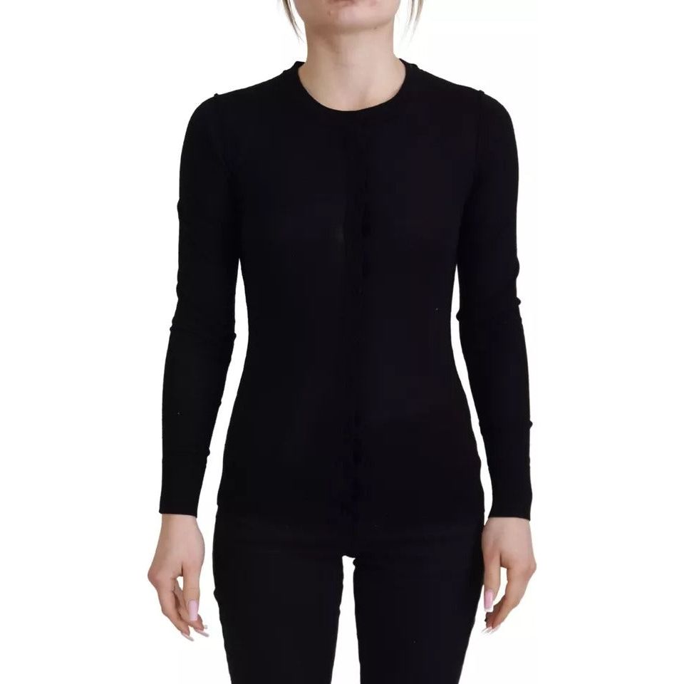 Dolce & Gabbana Black Crewneck Long Sleeves Pullover Sweater TSH83324-38