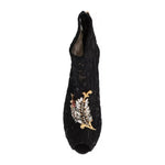 Dolce & Gabbana Black Crystal Lace Booties Stilettos Shoes LA3569-38.5
