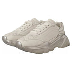 Dolce & Gabbana White Silver Leather Daymaster Sneakers Shoes