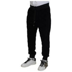 Dolce & Gabbana Black Cotton Skinny Jogger Sweatpants Pants