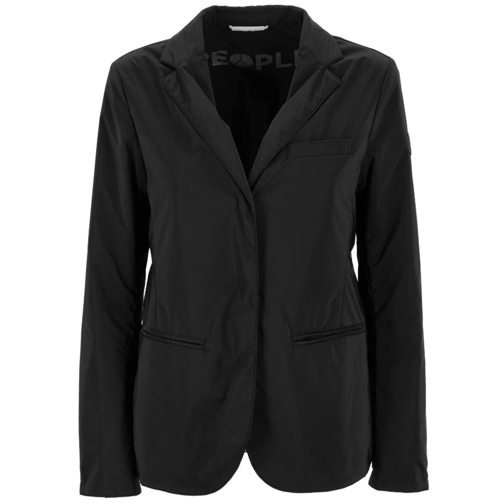 People Of Shibuya Black Polyester Jackets & Coat PE-14552-IT42|M