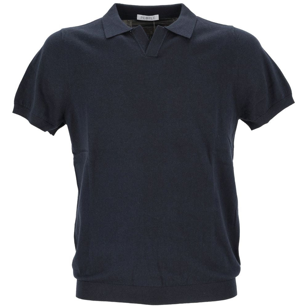 People Of Shibuya Blue Cotton Polo Shirt PE-14571-IT46 | S