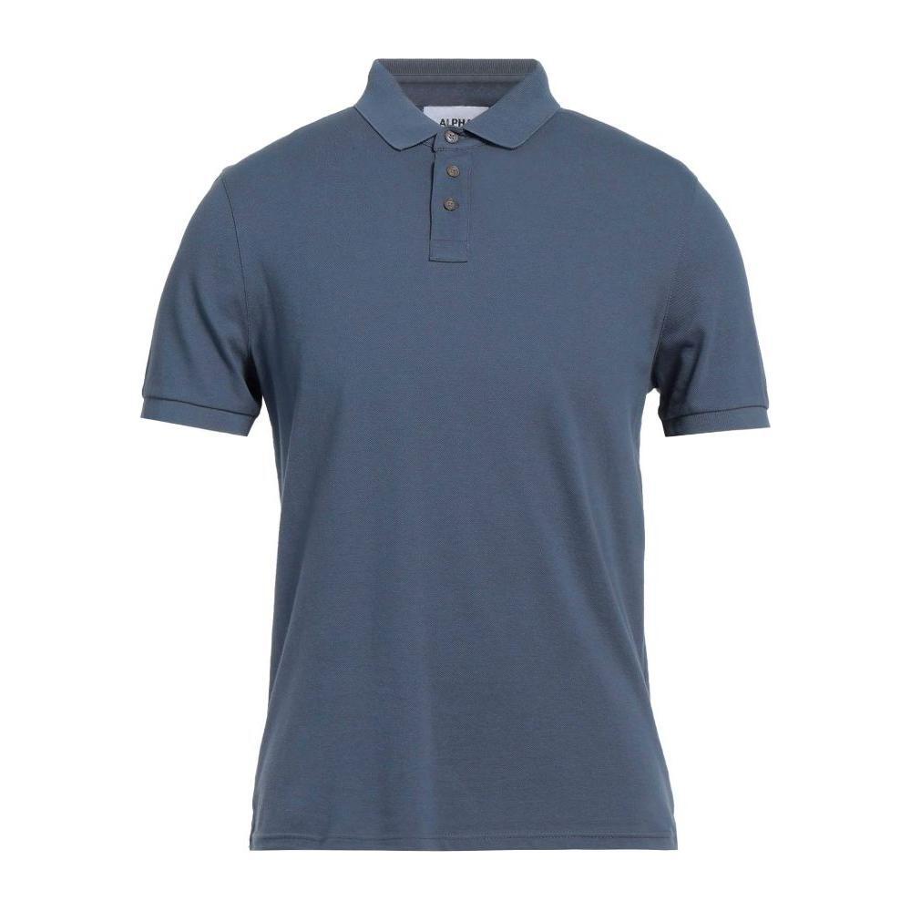 Alpha Studio Blue Cotton Polo Shirt AL-14578-IT48 | M