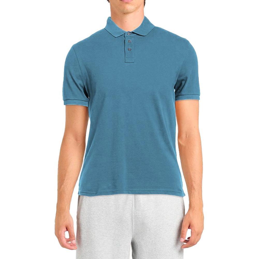 Alpha Studio Light Blue Cotton Men Polo Shirt AL-14583-IT52 | XL