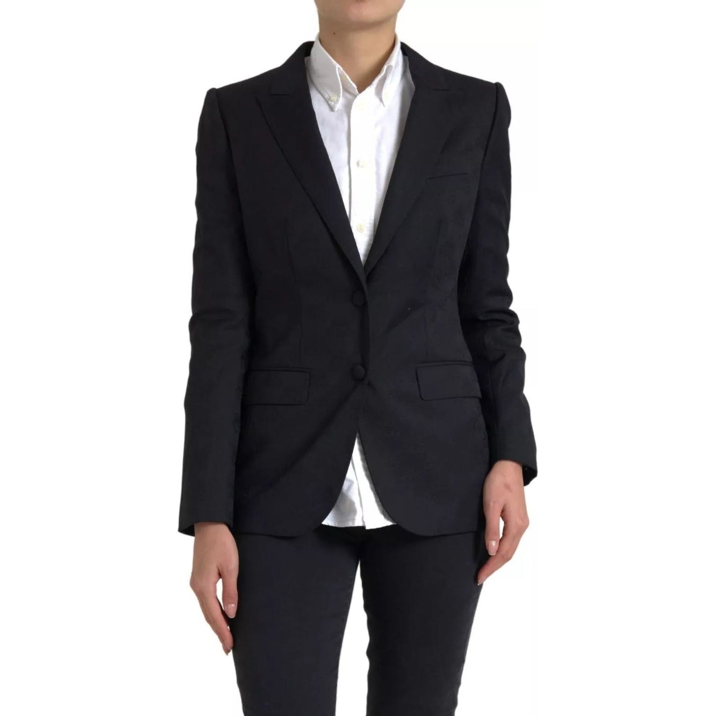 Dolce & Gabbana Black Long Sleeve Coat Blazer Jacket JKT3320-44