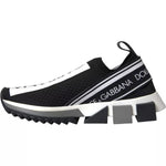 Dolce & Gabbana Black White Slip On Sorrento Sneakers Shoes LA3903-35.5