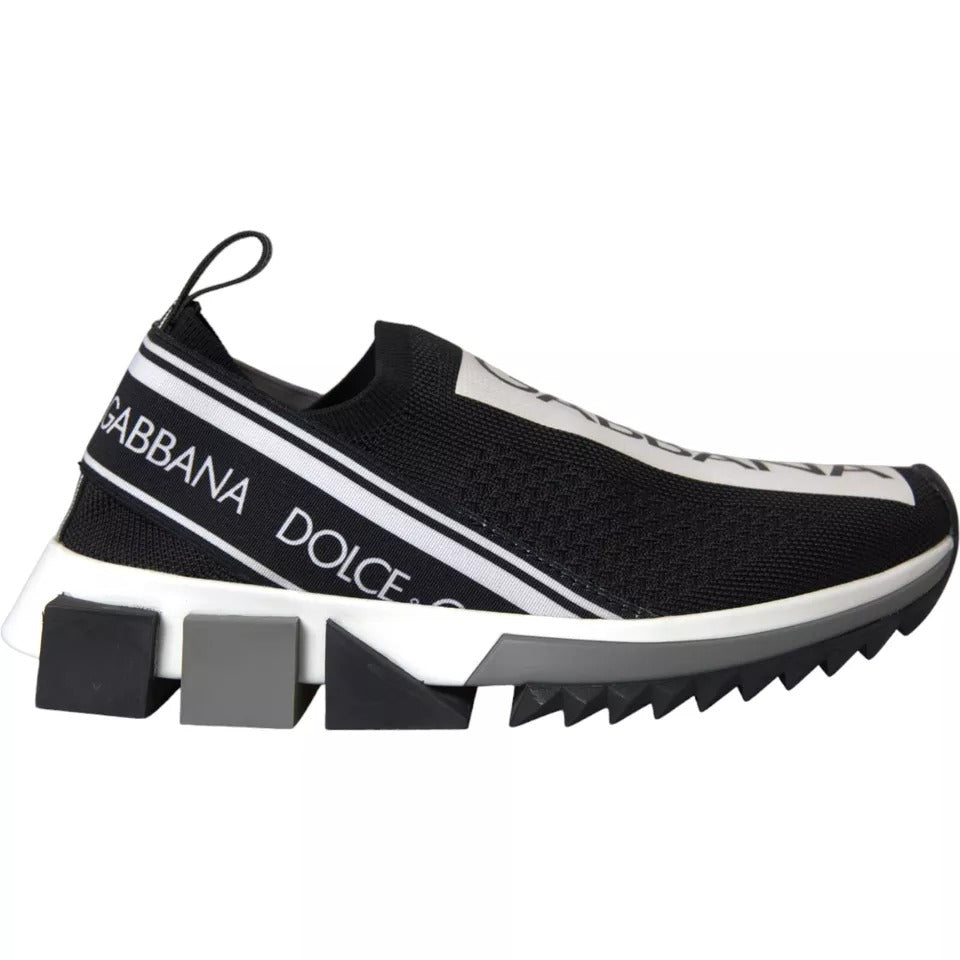 Dolce & Gabbana Black White Slip On Sorrento Sneakers Shoes LA3903-35.5