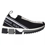 Dolce & Gabbana Black White Slip On Sorrento Sneakers Shoes LA3903-35.5