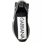 Dolce & Gabbana Black White Slip On Sorrento Sneakers Shoes LA3903-35.5