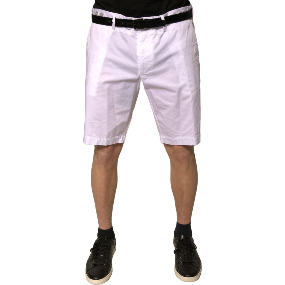 Dolce & Gabbana White Chinos Cotton Stretch Casual Shorts PAN75647-44