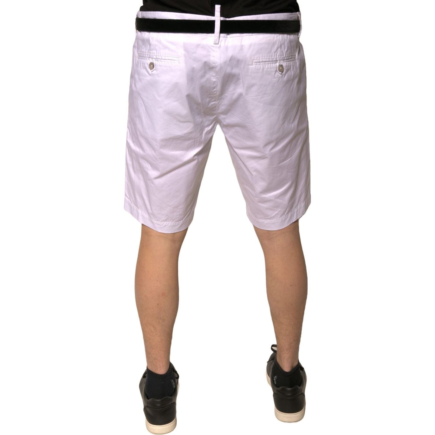 Dolce & Gabbana White Chinos Cotton Stretch Casual Shorts PAN75647-44
