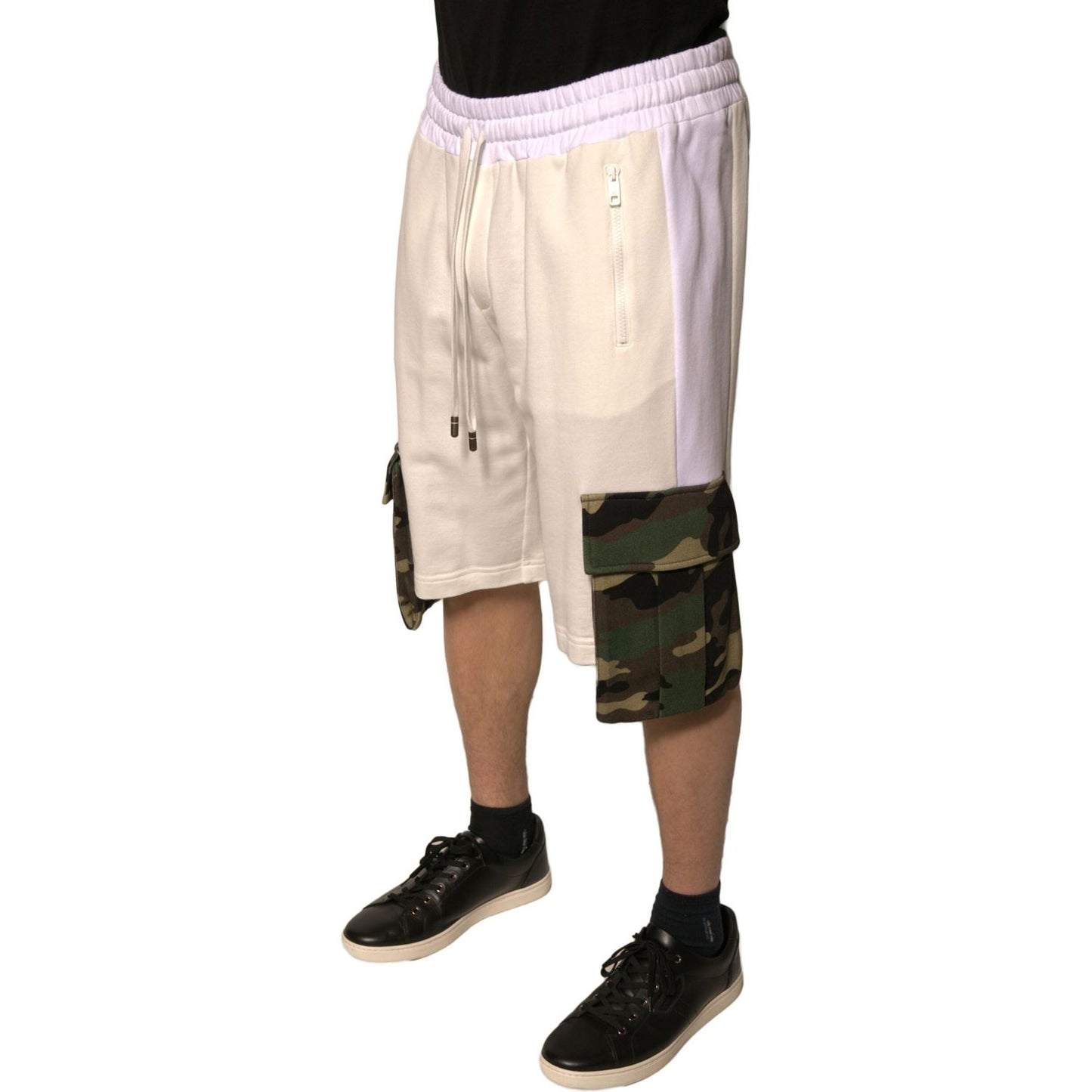 Dolce & Gabbana Beige Cotton Men Casual Cargo Bermuda Shorts PAN75659-48