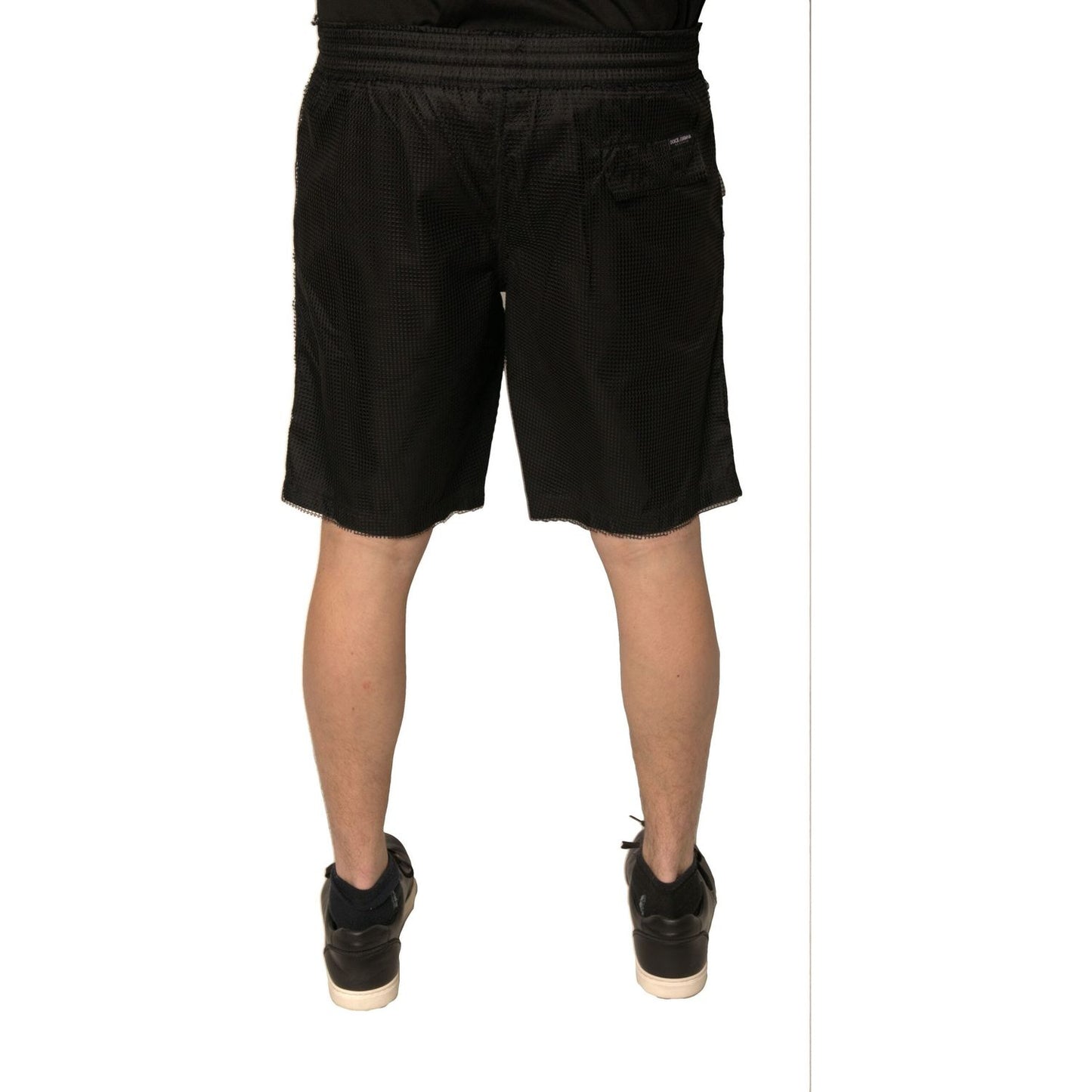 Dolce & Gabbana Black Polyester Jersey Mid Waist Shorts PAN76153-48