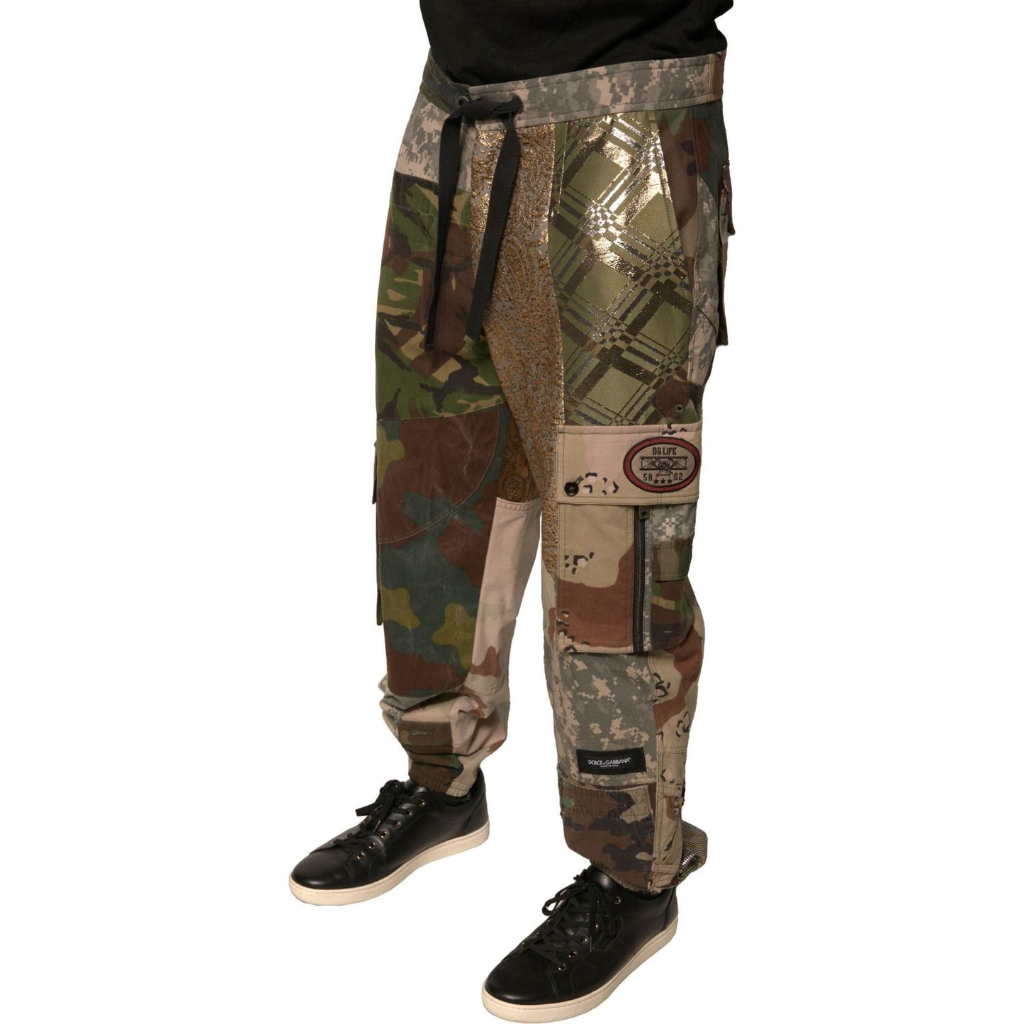 Dolce & Gabbana Multicolor Patchwork Men Jogger Pants PAN75688-48