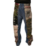 Dolce & Gabbana Blue Patchwork Cotton Straight Denim Jeans PAN75695-48